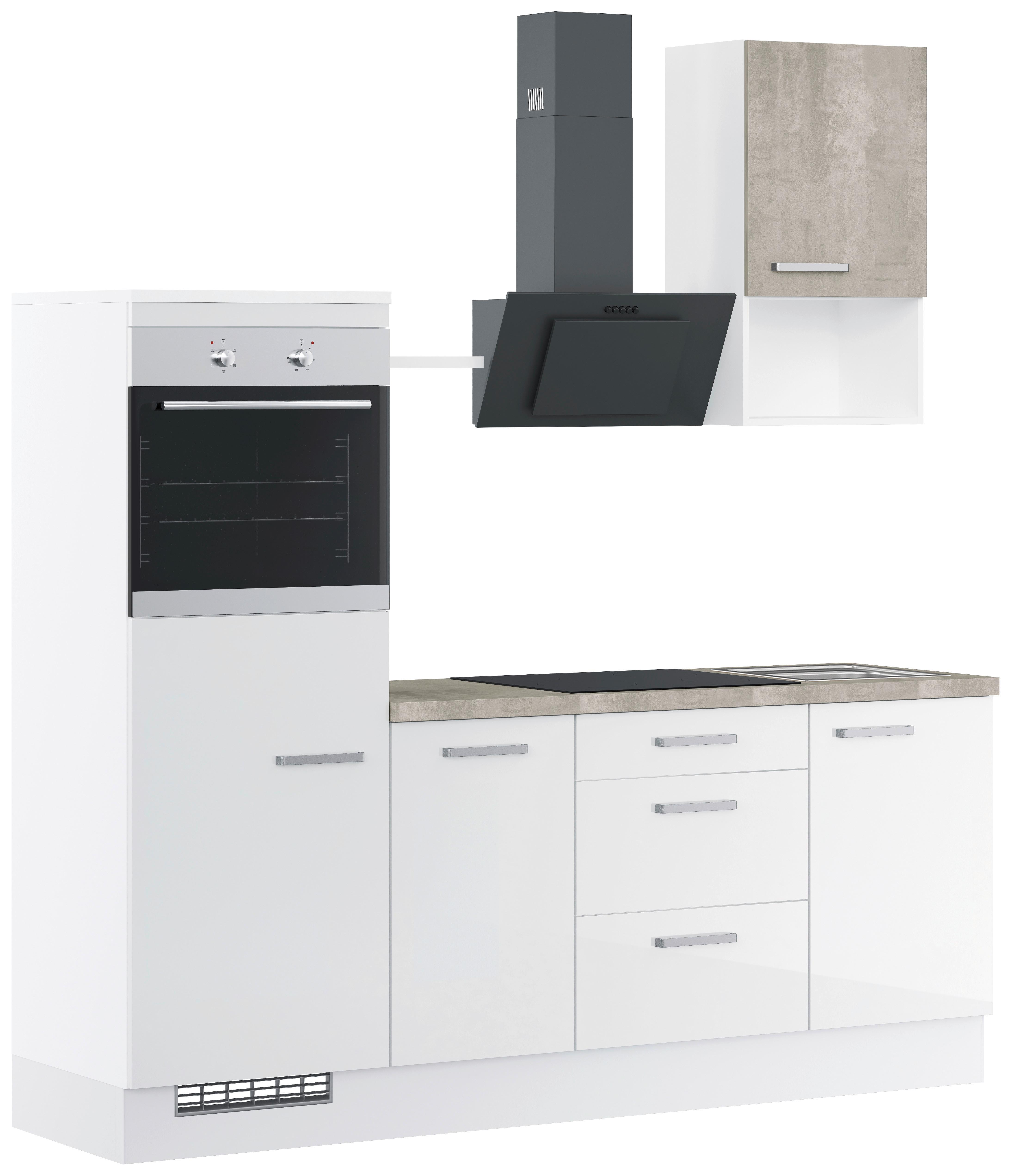 KÜCHENLEERBLOCK IP4050 - Weiß Hochglanz/Weiß, Design, Holzwerkstoff (215cm) - Impuls