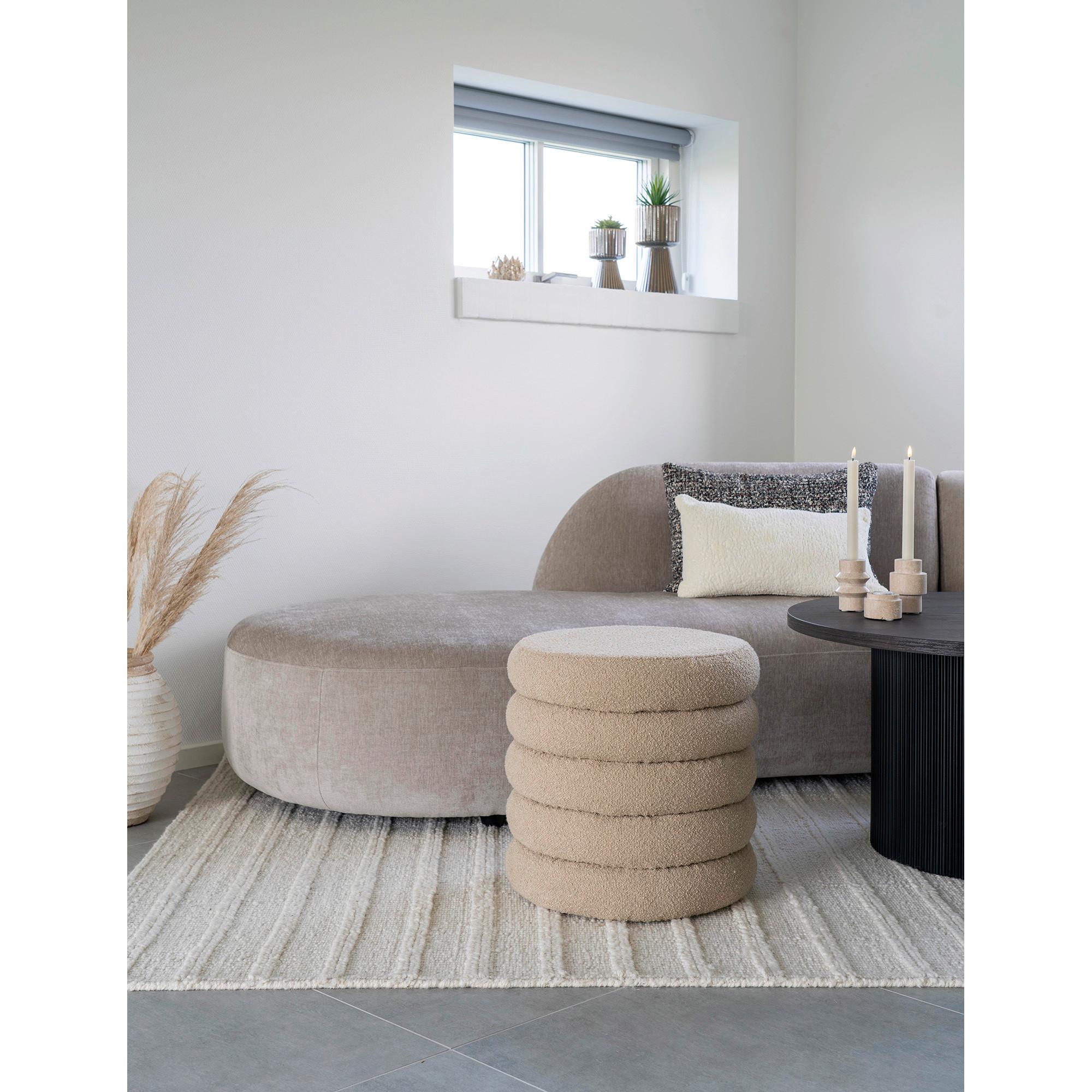 Hocker Broklyn Beige B: 44 Cm - Beige, Design, Holz/Kunststoff (44/44/44cm)