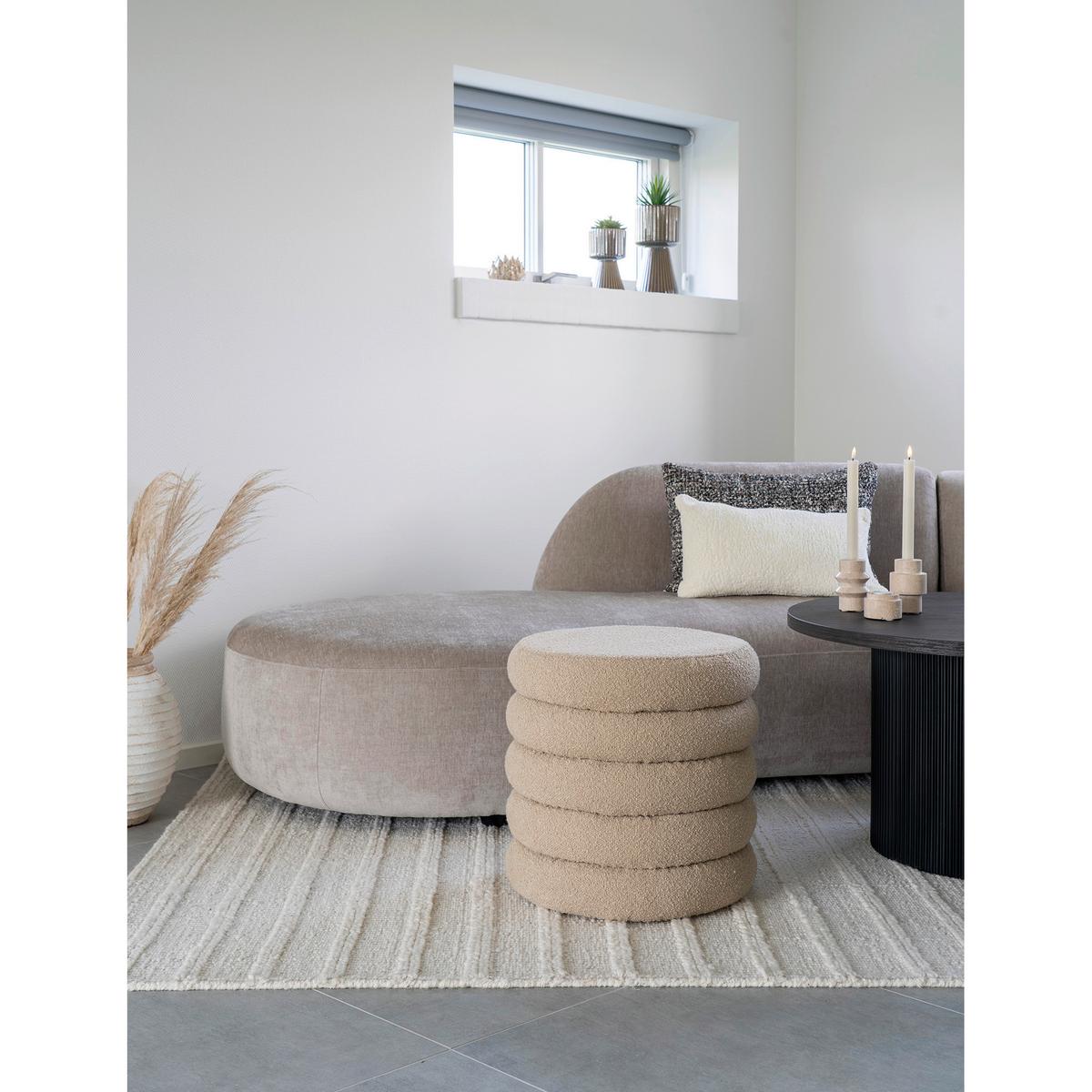 Hocker Broklyn Beige B: 44 Cm - Beige, Design, Holz/Kunststoff (44/44/44cm)