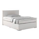 Boxspringbett Nero Liegefläche ca. 140x200cm - Chromfarben/Champagner, KONVENTIONELL, Textil (140/200cm)