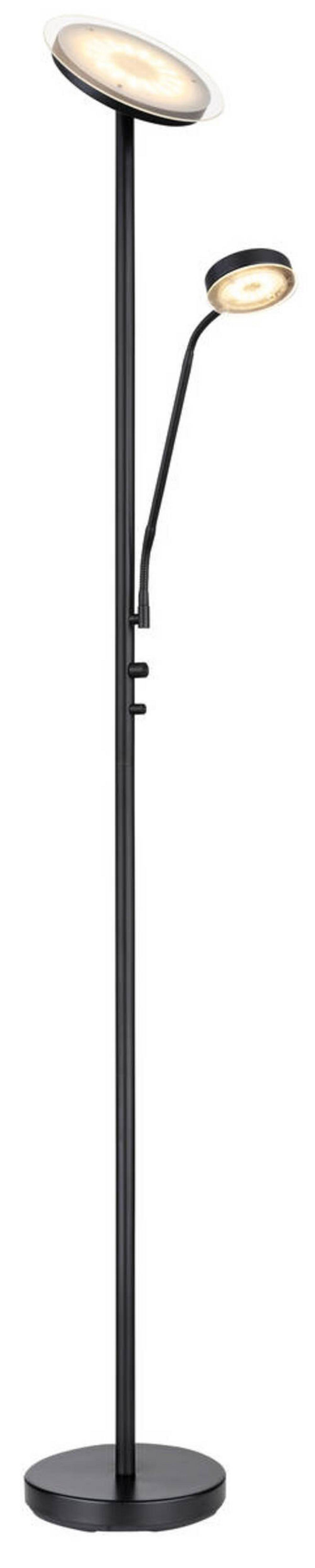 LED-Stehleuchte 59092 - Schwarz, Design, Glas/Metall (26/180cm) - Globo