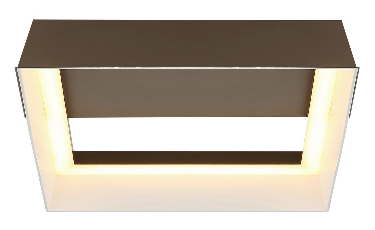 LED-Deckenleuchte 3000k, Warmweiß - Braun/Weiß, Design, Kunststoff/Metall (26/24/7,5cm) - Globo