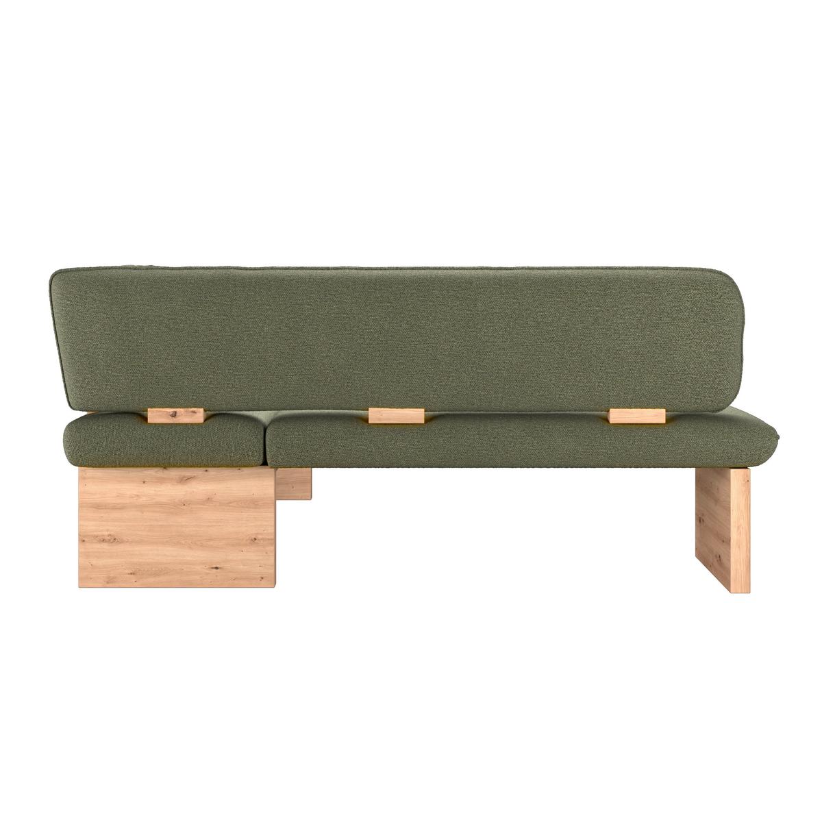 Eckbank Beluna Ii Webstoff Grün, B: 232cm - Eichefarben/Grün, KONVENTIONELL, Holz/Textil (232/170cm) - James Wood