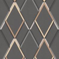 Vliestapete Metallisch Geometrisch - Grau, Basics, Papier/Kunststoff (52/1005cm)