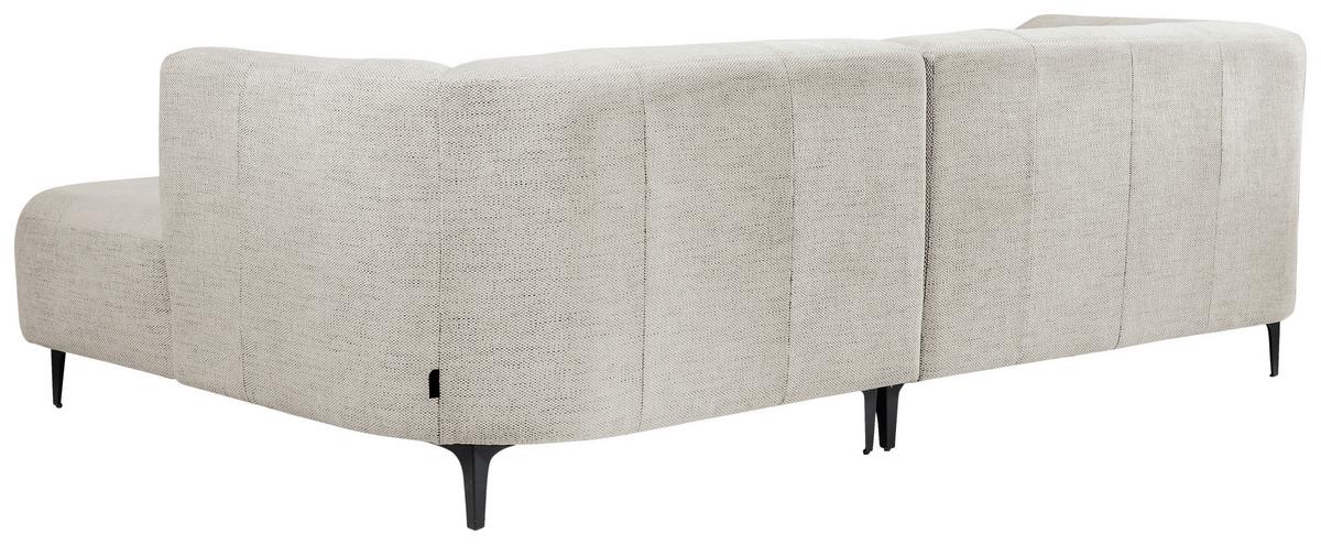 Ecksofa Lou Creme/schwarz, 247 Cm - Creme/Schwarz, Design, Textil (247/158cm) - MID.YOU