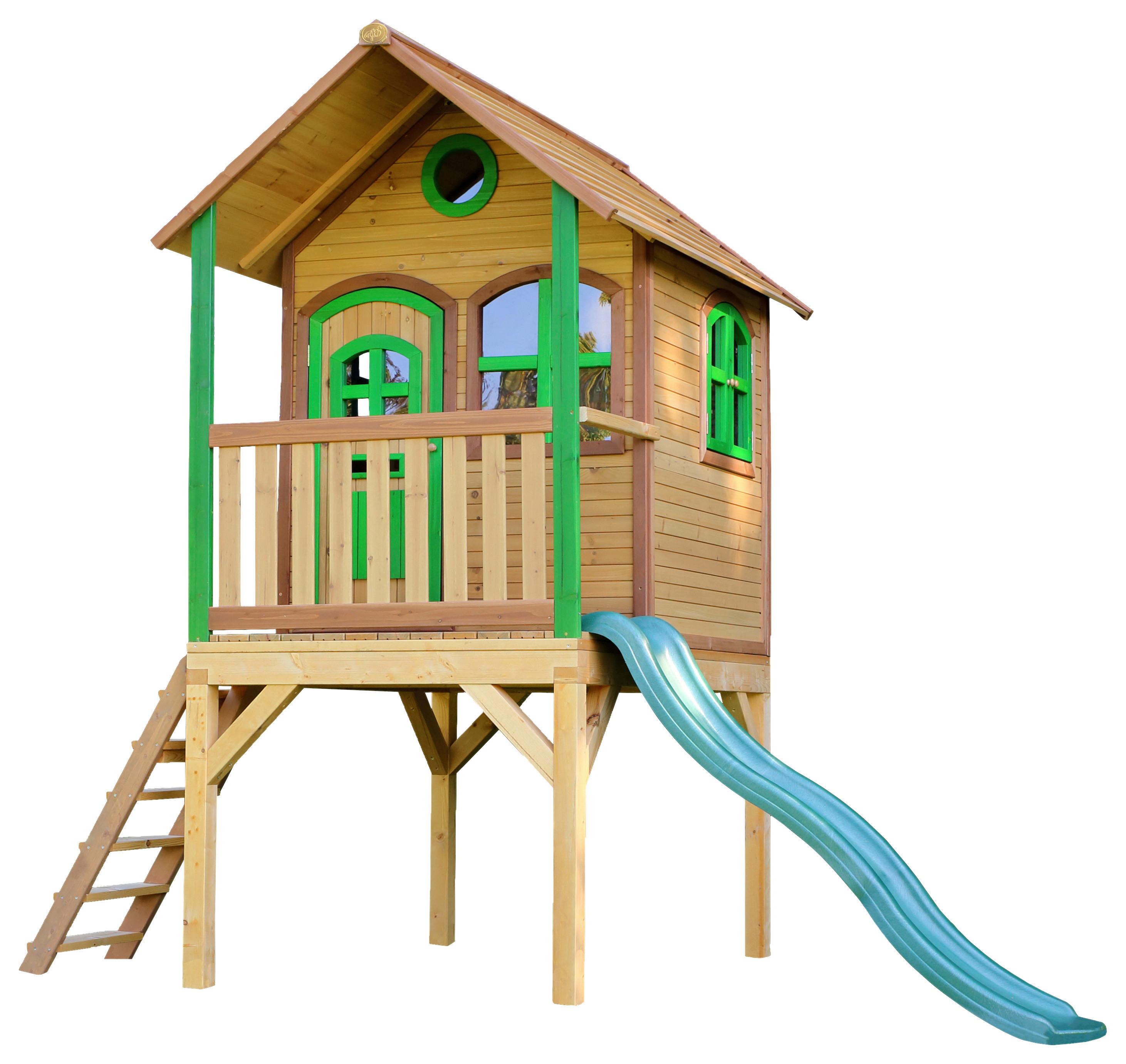 Spielhaus A030.037.00 - Hellgrün/Braun, KONVENTIONELL, Holz (318/272/191cm) - Ambia Garden