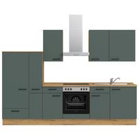 Küchenleerblock Easytouch Low-Line, L7 Links - Dunkelgrün/Eichefarben, MODERN, Holzwerkstoff (300cm) - Nobilia