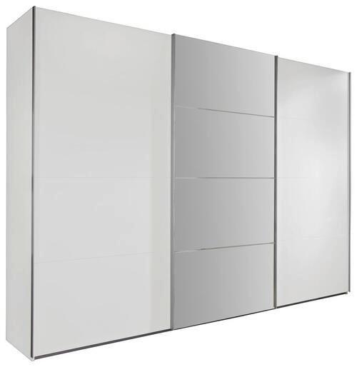 Schwebetürenschrank Mit Spiegel 270cm Ernie, Alpinweiß Dekor - Weiß, MODERN, Glas/Holzwerkstoff (270/210/65cm) - MID.YOU