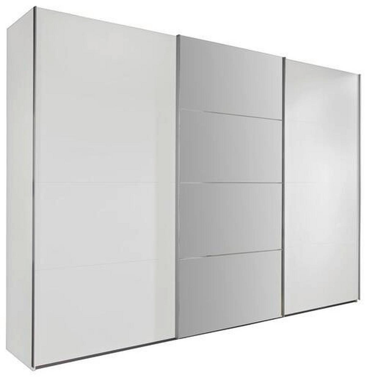 Schwebetürenschrank Mit Spiegel 270cm Ernie, Alpinweiß Dekor - Weiß, MODERN, Glas/Holzwerkstoff (270/210/65cm) - MID.YOU