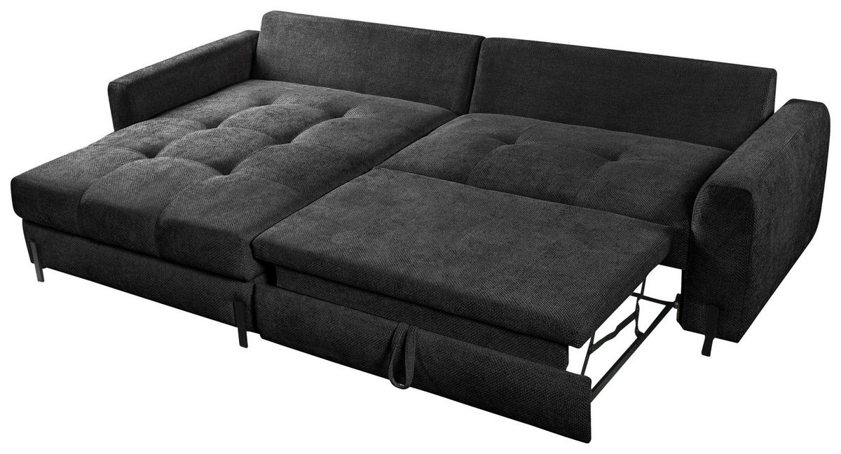 Ecksofa Naomi Anthrazit/Schwarz, 162 cm - Anthrazit/Schwarz, Design, Textil (162/265cm) - MID.YOU