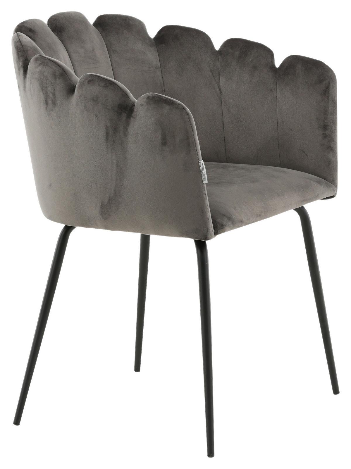 Stuhl Limhamn - Grau, Design, Textil/Metall (61/76.56/54cm) - Livetastic
