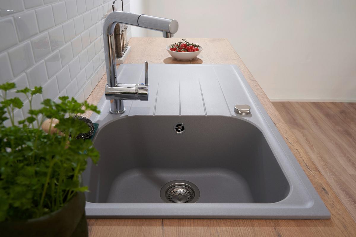 Spüle Respekta Stein Bxt: 86x50 cm - Grau, Trend, Stein (86/20,9/50cm) - Respekta