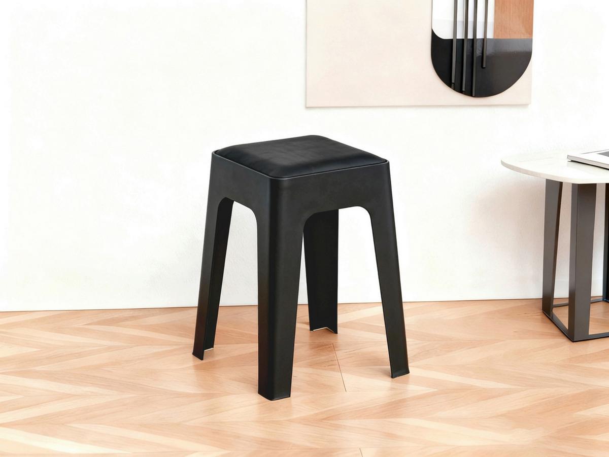 Hocker Bernd B: 25 cm Schwarz - Schwarz, Trend, Kunststoff (25/25/46cm)