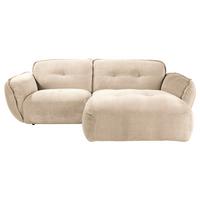 Ecksofa Fluffy, Creme S: 269x184 Cm - Creme/Schwarz, MODERN, Textil (269/184cm) - Trendmanufaktur
