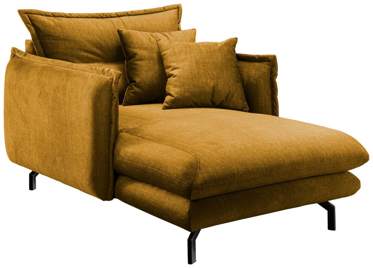 Polstersessel Mit Armlehnen Lava Stoffbezug Gelb - Gelb/Schwarz, MODERN, Textil (111/101/167cm) - Livetastic