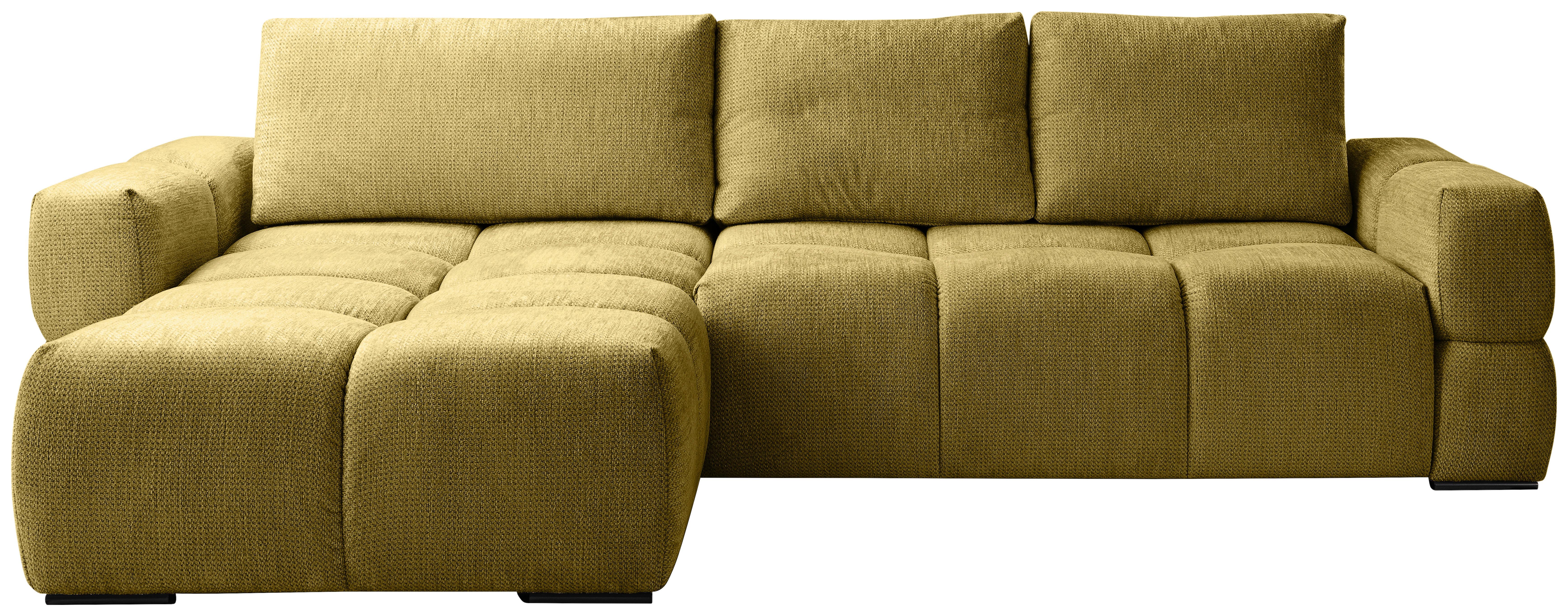 Ecksofa Taremi Senfgelb S 173x299 cm - Senfgelb/Schwarz, Design, Textil (173/299cm) - Stylife