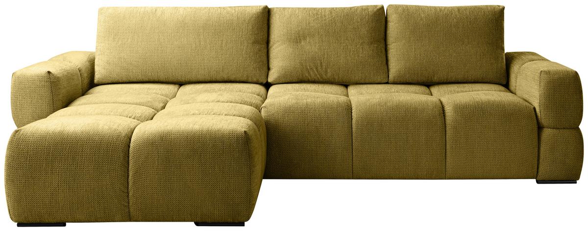 Ecksofa Taremi Senfgelb S 173x299 cm - Senfgelb/Schwarz, Design, Textil (173/299cm) - Stylife