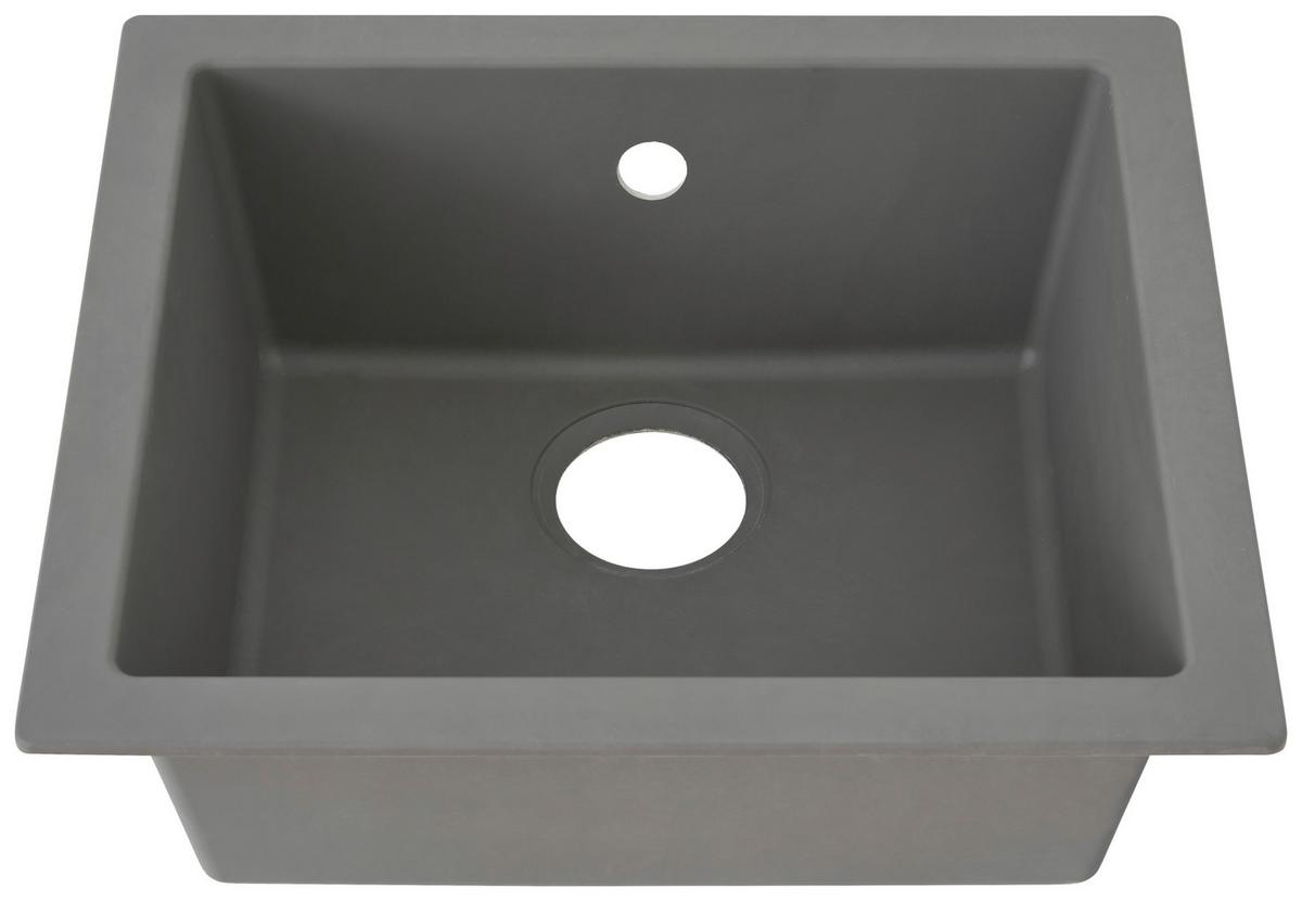 Spüle Respekta Ohio Kunststein Bxt: 50x44 Cm - Grau, Trend, Glas/Kunststoff (50/19/44cm) - Respekta