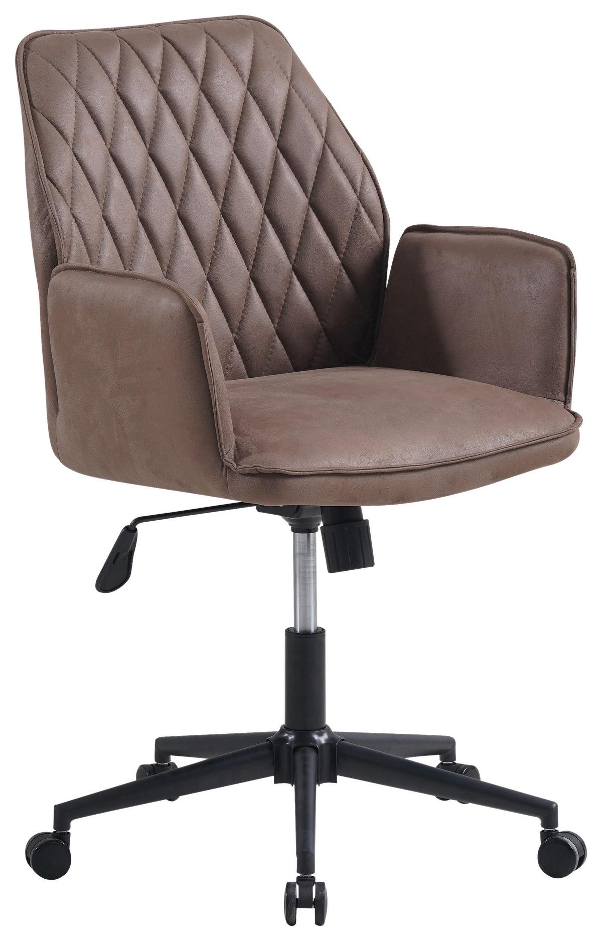 Drehstuhl Knox - Taupe/Schwarz, KONVENTIONELL, Textil/Metall (57/87/52cm) - MID.YOU