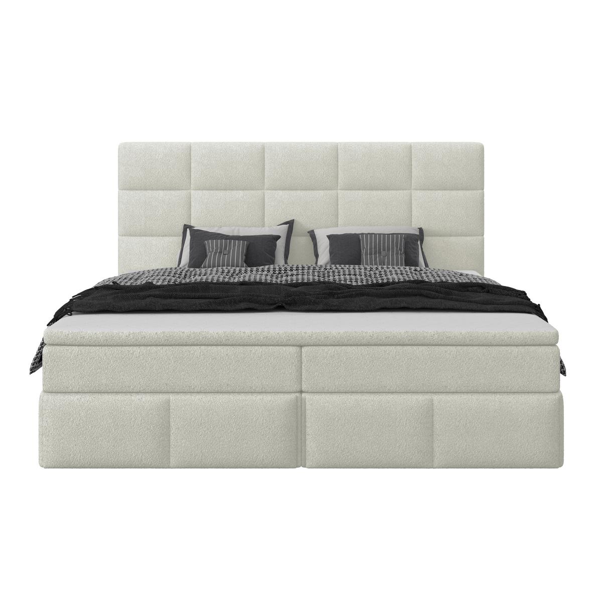 Polsterbett Alba Boucle Champagner, 160x200 cm - Champagner/Schwarz, Trend, Textil (160/200cm)