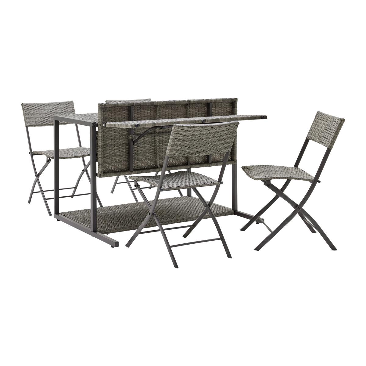 Sada na balkon MARIO hnědá - šedavě hnědá, Moderní, kov/textil (120/75/105cm) - Bessagi Garden