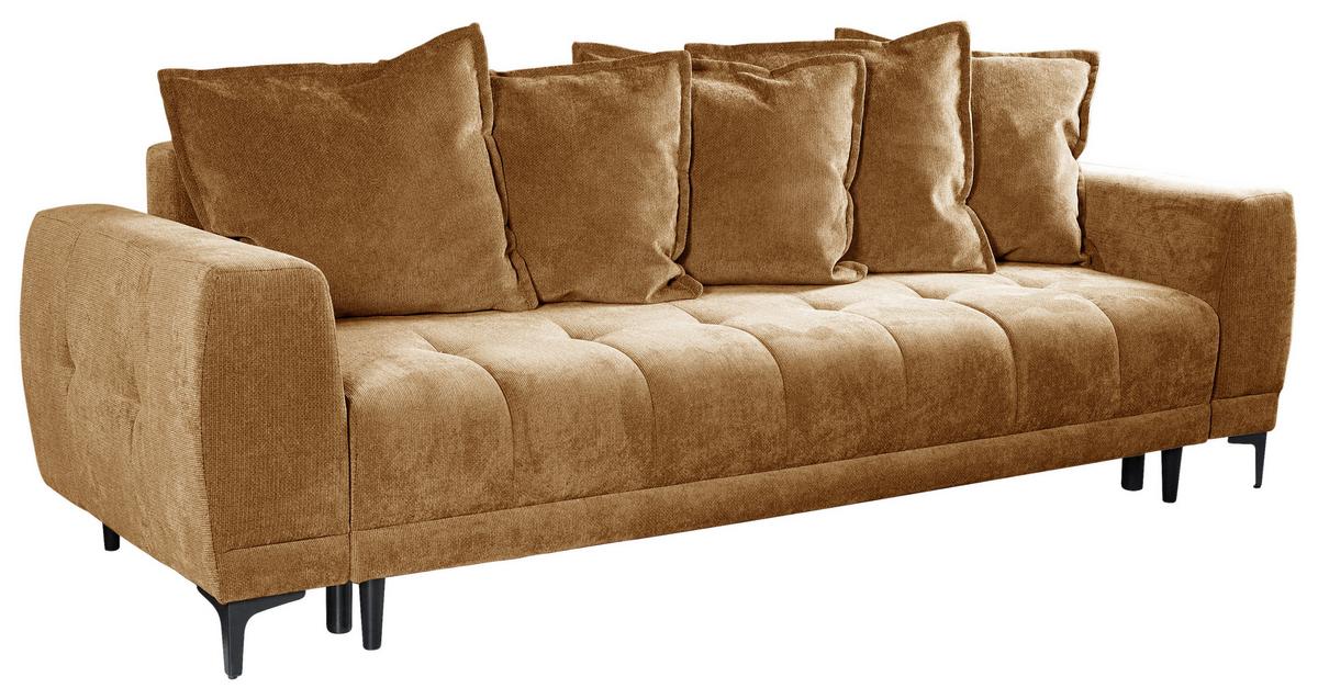 Schlafsofa Weronika, Hellbraun B: 247 Cm - Hellbraun/Schwarz, Design, Holz/Holzwerkstoff (247/94/90cm) - MID.YOU