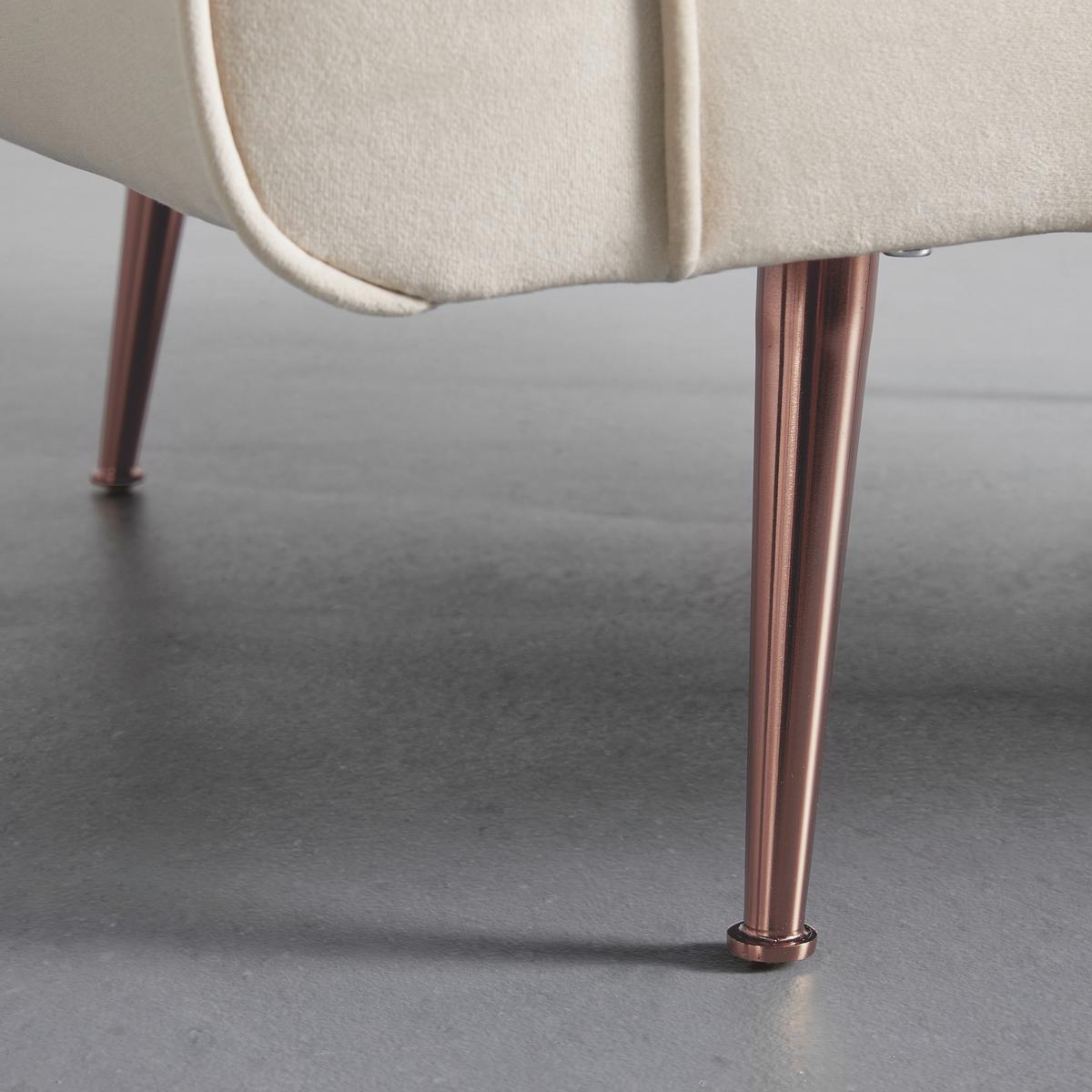 Relaxačné kreslo LUIS, béžový zamat - béžová/ružové zlato, Modern, kov/drevo (90/87/87cm) - Bessagi Home