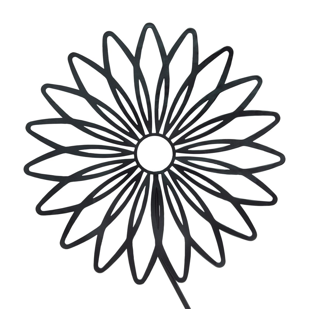 Gartenstecker Sunke Blume Schwarz H: 78 Cm - Schwarz, KONVENTIONELL, Metall (20/78cm) - Luca Bessoni