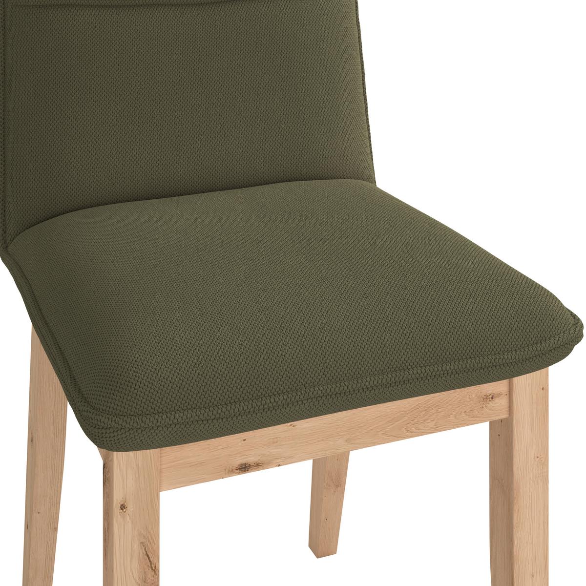 Vierfußstuhl Beluna Ii Webstoff Grün, B: 47cm - Eichefarben/Grün, KONVENTIONELL, Holz/Textil (47/91/44cm) - James Wood