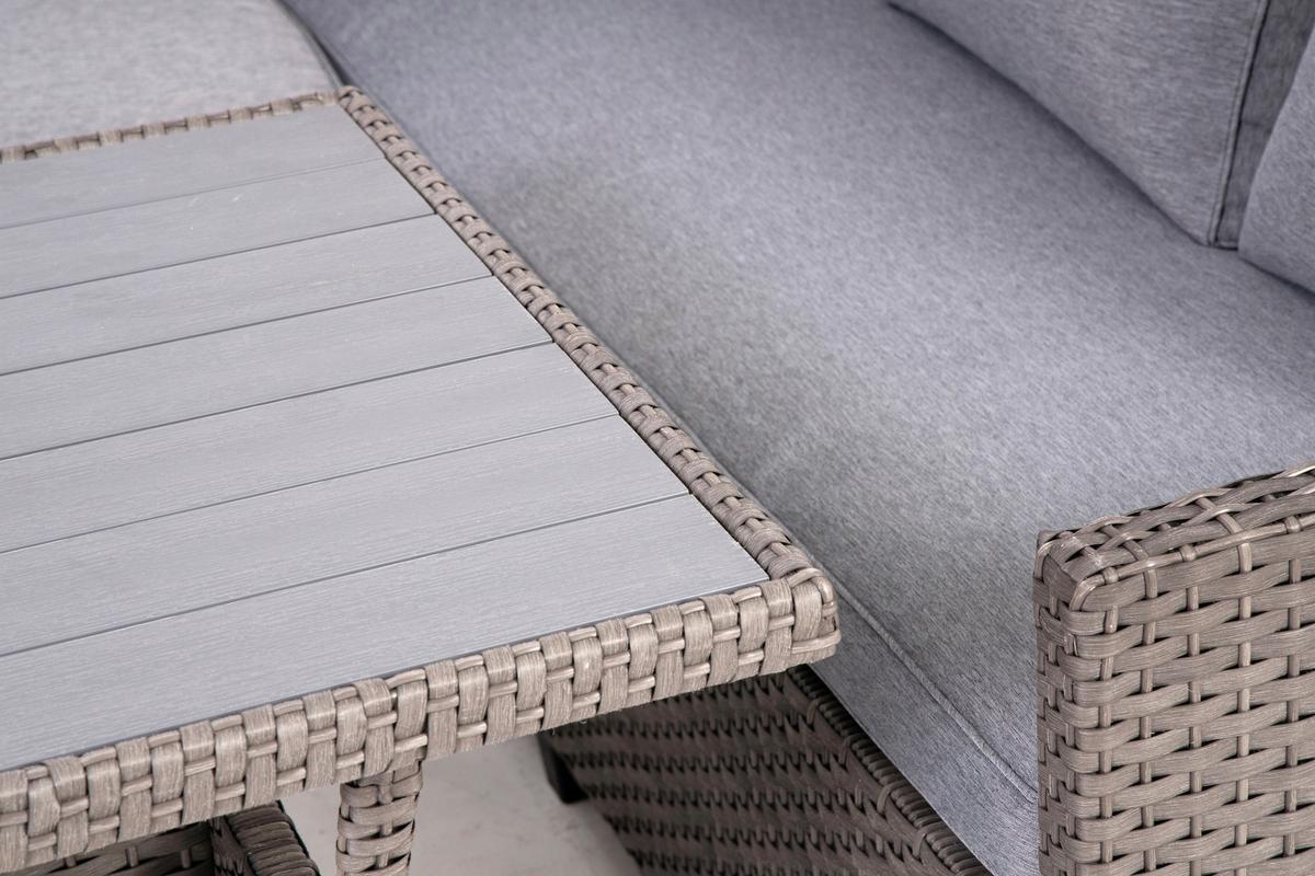 Lounge Garnitúra Vipora Jobbos - szürke, Modern, műanyag/textil (234/178cm) - Ondega