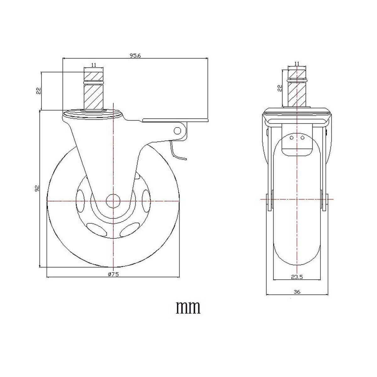 Drehstuhlrolle Rolo Skate - Transparent/Silberfarben, Basics, Kunststoff/Metall (3,6/9,2/7,5cm) - MID.YOU