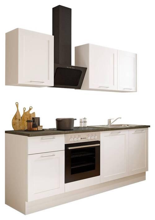 Küchenblock Marseille Z 220 White - Anthrazit/Weiß, Design, Holzwerkstoff (220cm) - MID.YOU