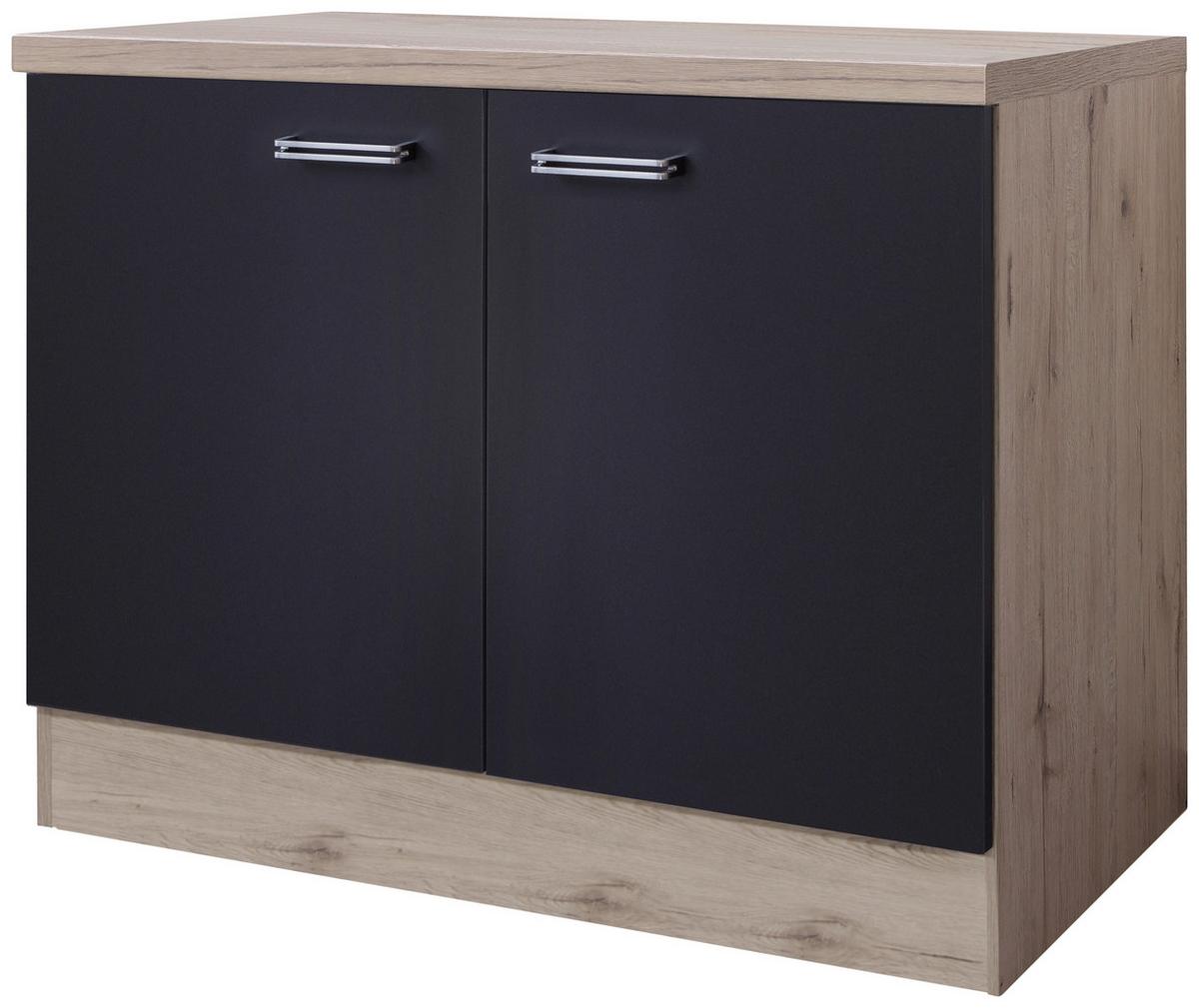 DŘEZOVÁ SKŘÍŇKA MILANO - barvy dubu/antracitová, Moderní, kov/kompozitní dřevo (100/86/60cm)