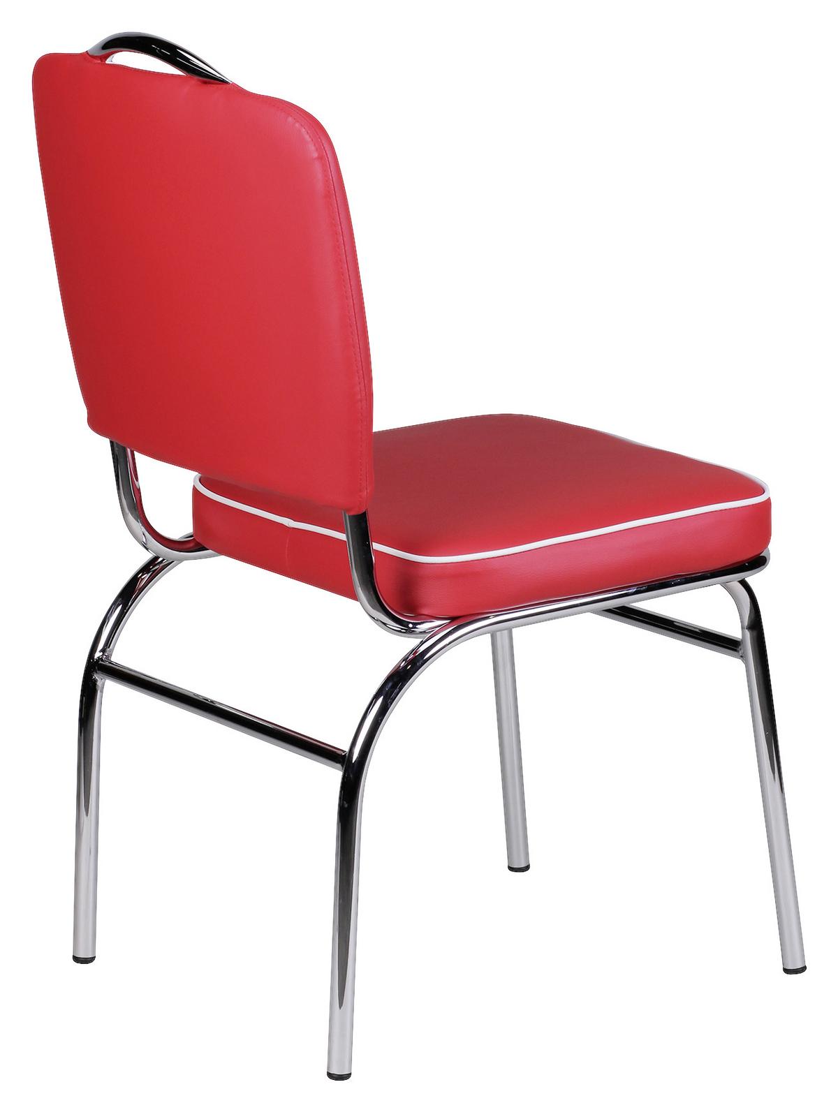 Retro židle Elivis bílá/červená - bílá/barvy stříbra, Moderní, kov/plast (47/90/45cm) - MID.YOU