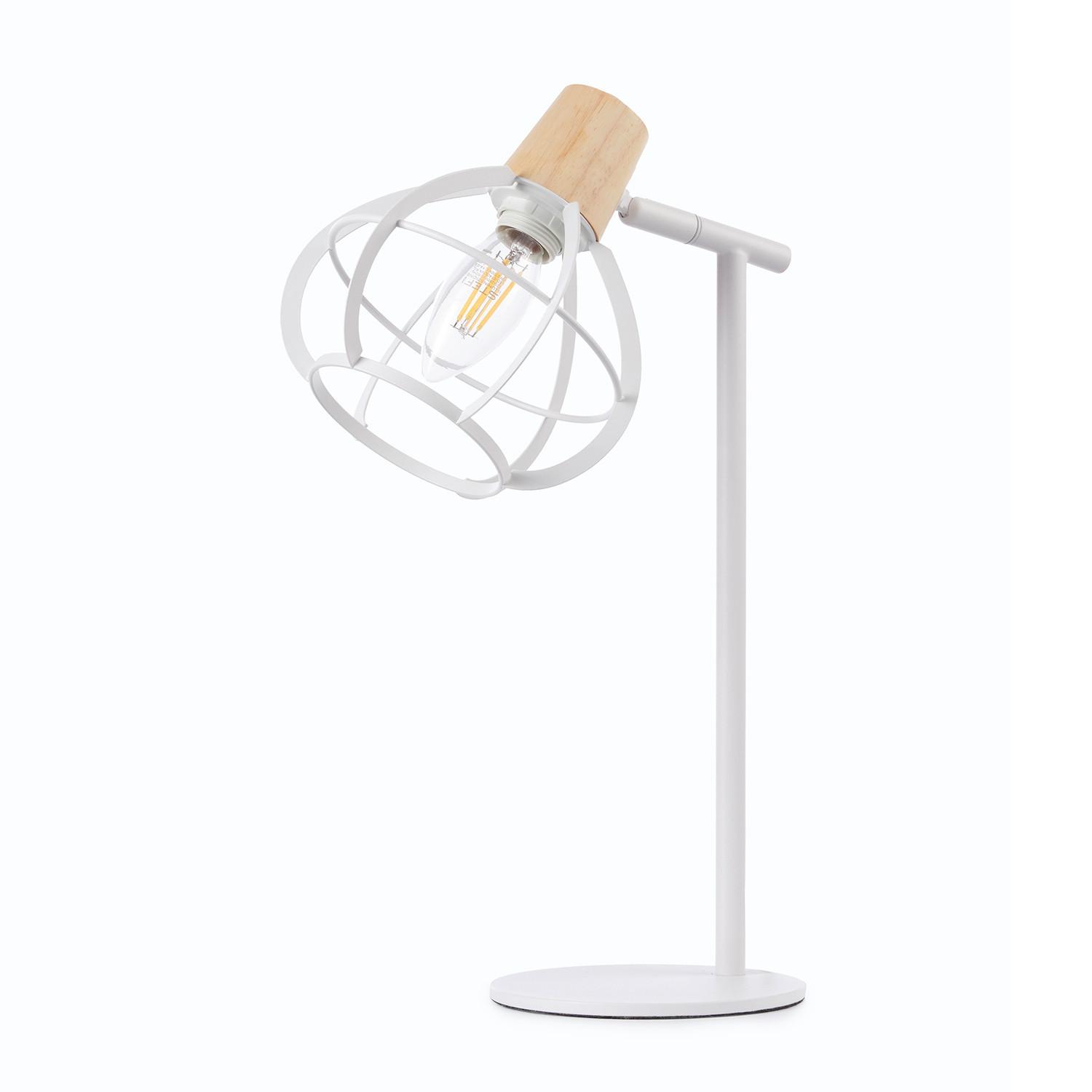 Tischleuchte Ginger Weiß L: 48 cm - Weiß/Cappuccino, Basics, Kunststoff/Metall (48/15/22cm)