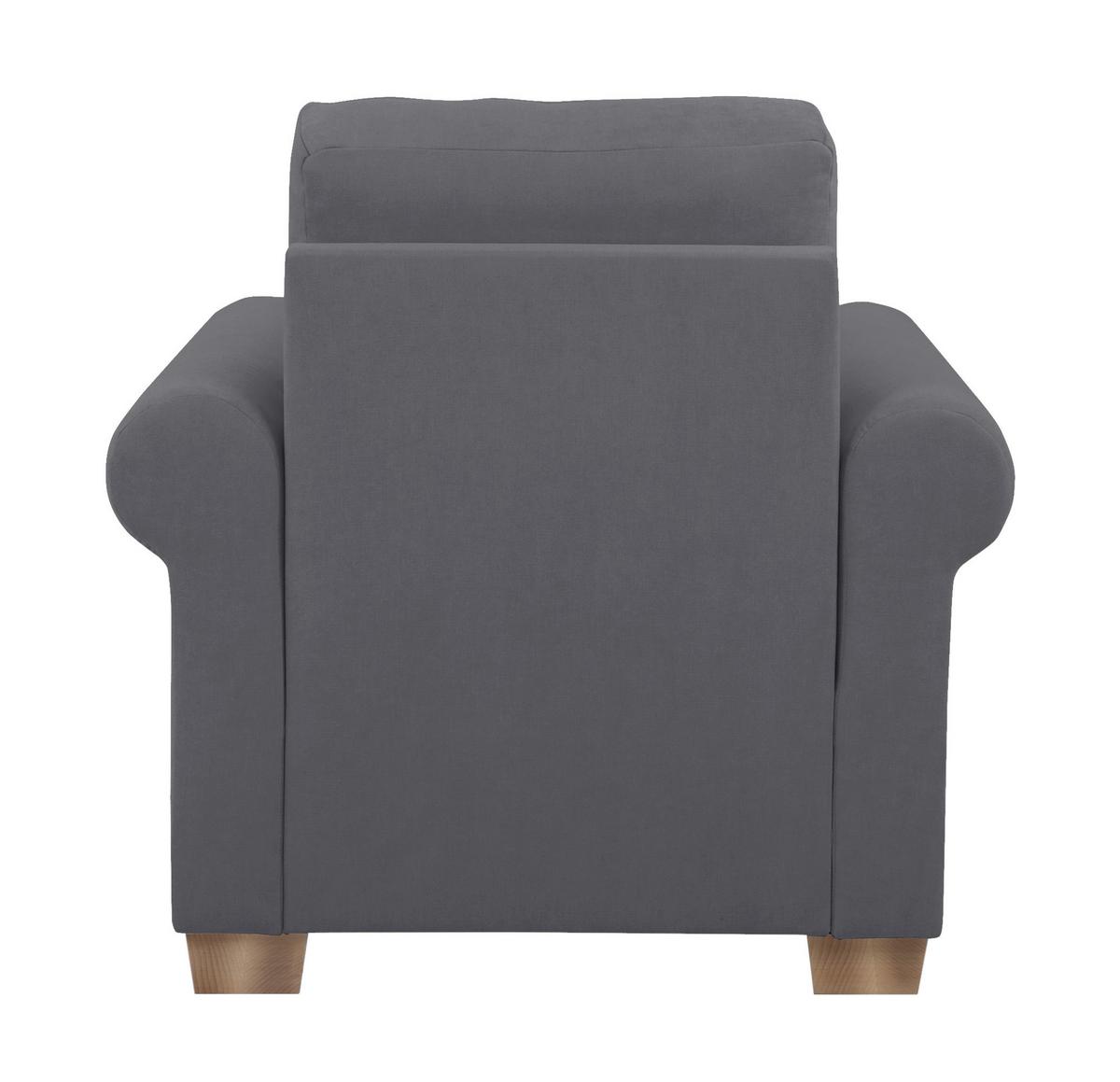 Sessel Arles, Dunkelgrau 23 B: 93 Cm - Dunkelgrau/Buchefarben, Design, Textil (93/89/82cm) - MID.YOU