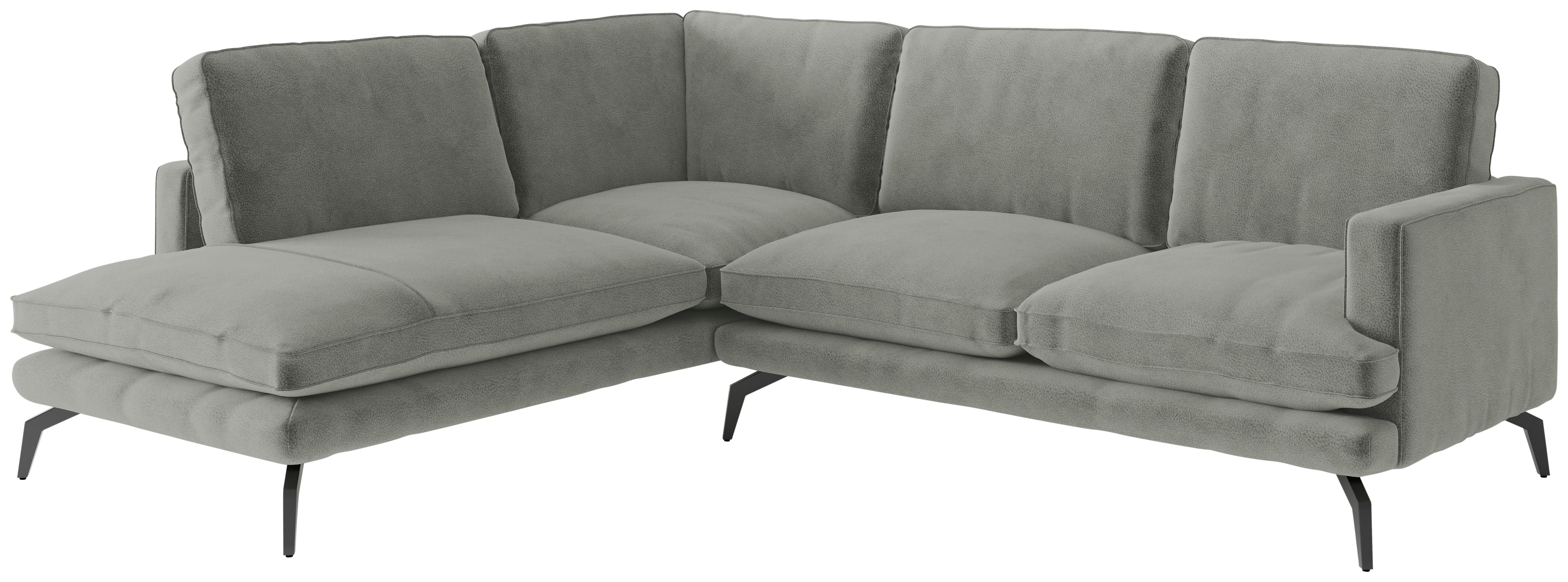 Ecksofa Bali - Champagner/Schwarz, Design, Textil (202/250cm) - Livetastic