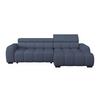 Ecksofa Fargo S Blau, B: 285 Cm - Blau/Schwarz, Trend, Textil (285/168cm)