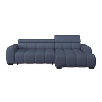 Ecksofa Fargo S Blau, B: 285 Cm - Blau/Schwarz, Trend, Textil (285/168cm)