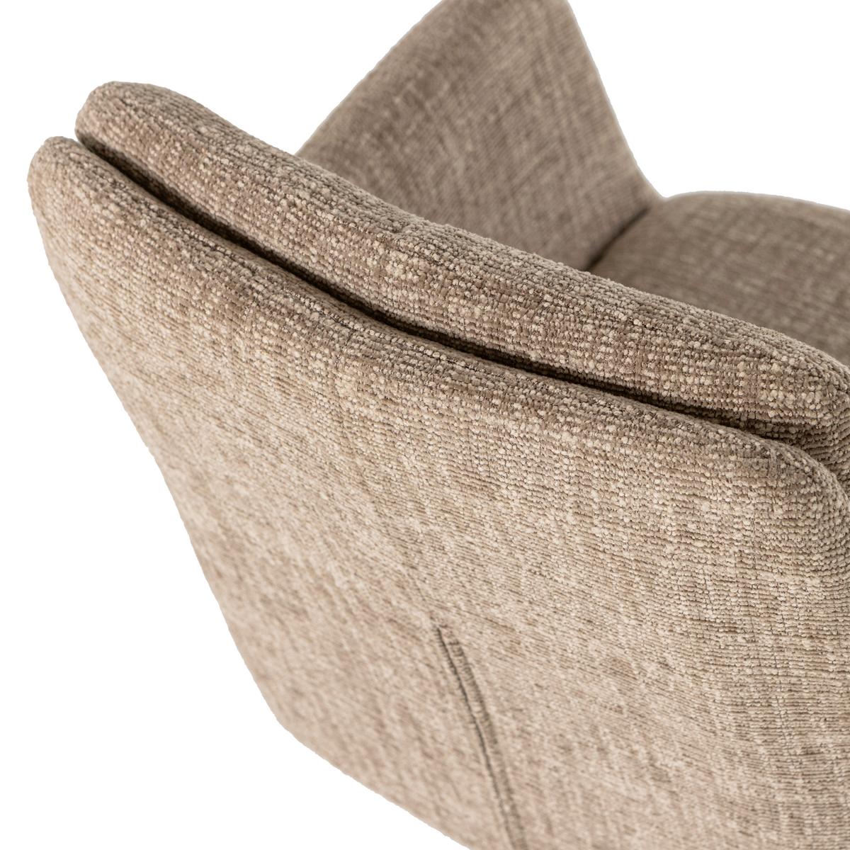ARMLEHNSTUHL Grant Sandfarben B: 61cm - Sandfarben/Schwarz, MODERN, Textil/Metall (61/88/63cm) - Livetastic