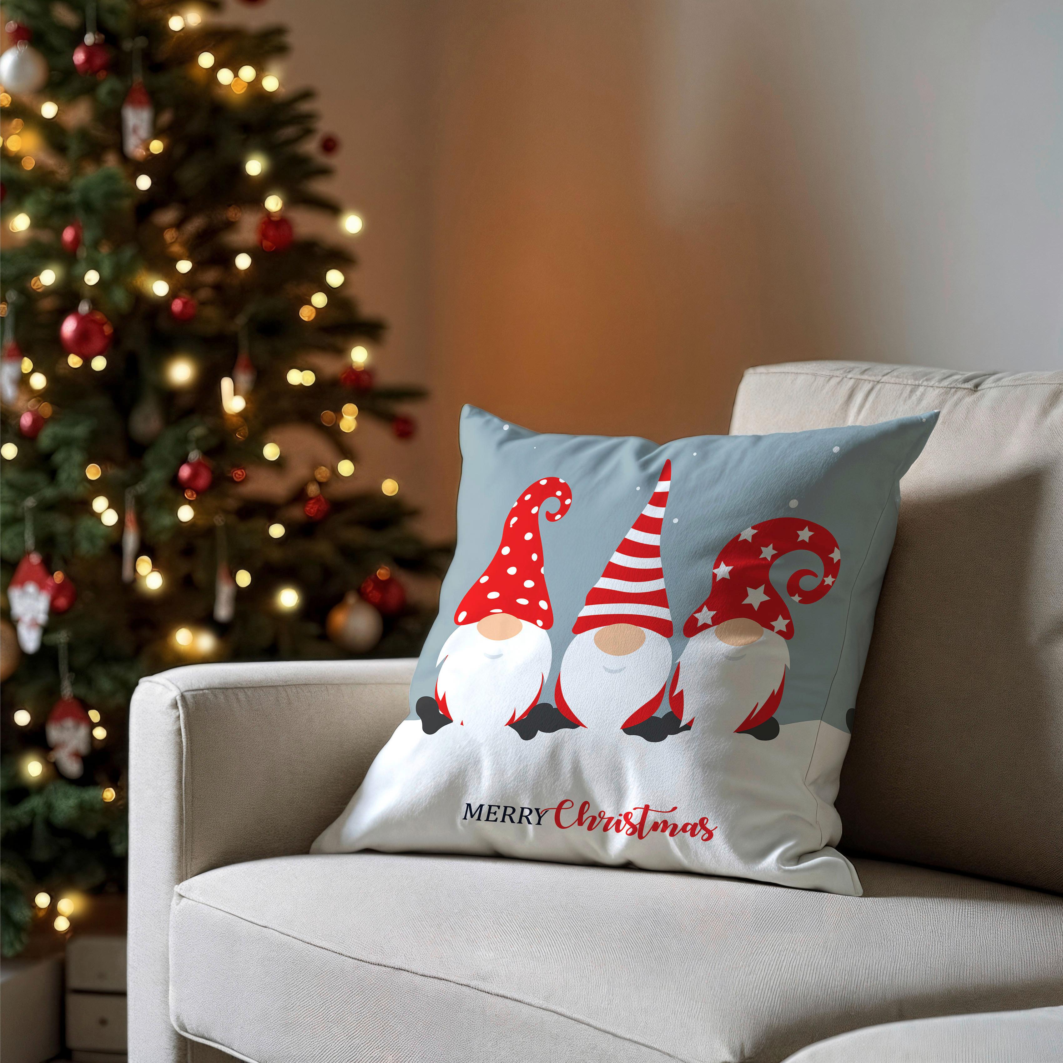 Díszpárnahuzat Merry Christmas Kb. 45/45cm - piros/fehér, textil (45/45cm)