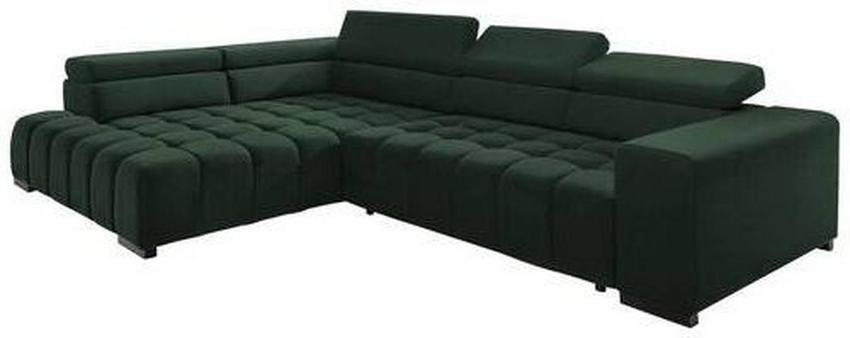 Eckschlafsofa Elias Neu Grün S: 201 cm - Schwarz/Grün, Design, Textil (201/307cm) - Livetastic
