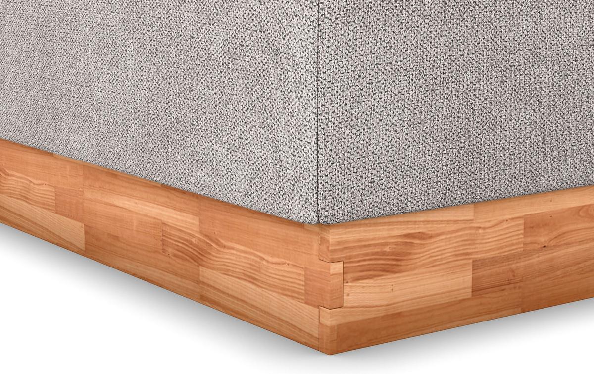 Kárpitozott Ágy Peseta 180/200cm - bükkszínű/homokszínű, faalapú anyag/textil (180/200cm) - MID.YOU
