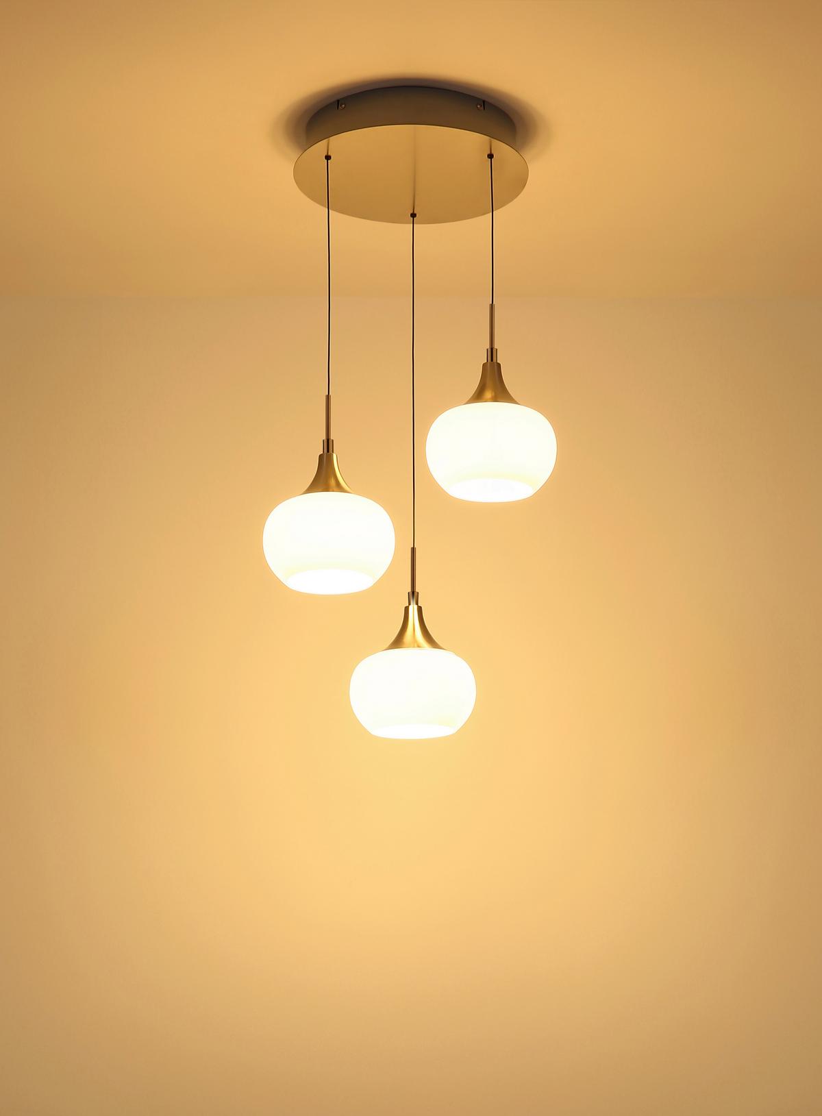 Hängeleuchte Lui 230W, DxH: ca. 37x150 cm - Opal/Schwarz, Design, Glas/Kunststoff (37/150cm) - Globo