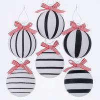 Weihnachtskugel Stripes D: 8 cm - Rot/Schwarz, Basics, Glas (8cm) - Luca Bessoni