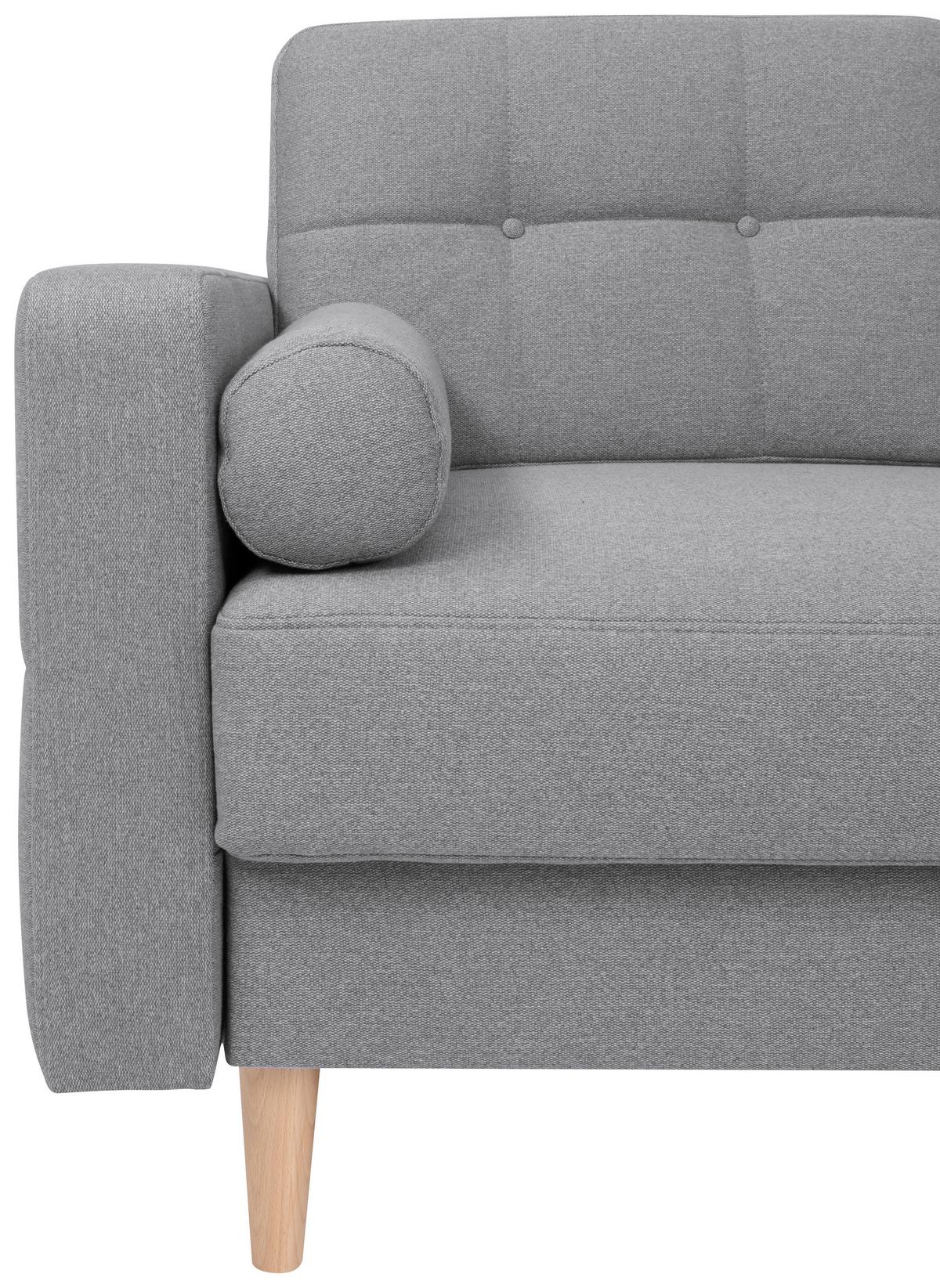 Eckschlafsofa Noret Hellgrau S: 242/242 cm - Dunkelgrau/Eiche Wotan, KONVENTIONELL, Textil (242/242cm) - MID.YOU