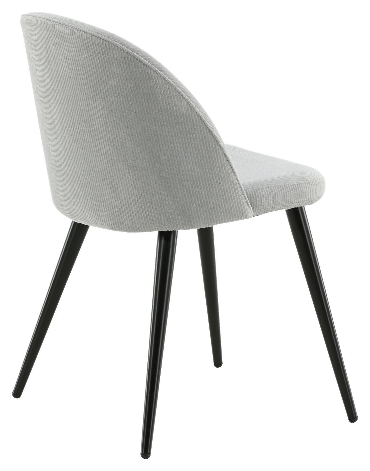 Stuhl-Set Velvet - Schwarz/Grau, Design, Textil/Metall (57/76,5/50cm) - Livetastic