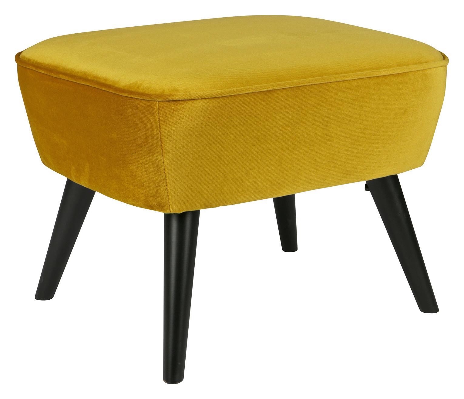 Hocker Sara Gelb B: 56cm - Gelb/Schwarz, Design, Textil (56/41/36cm) - Livetastic