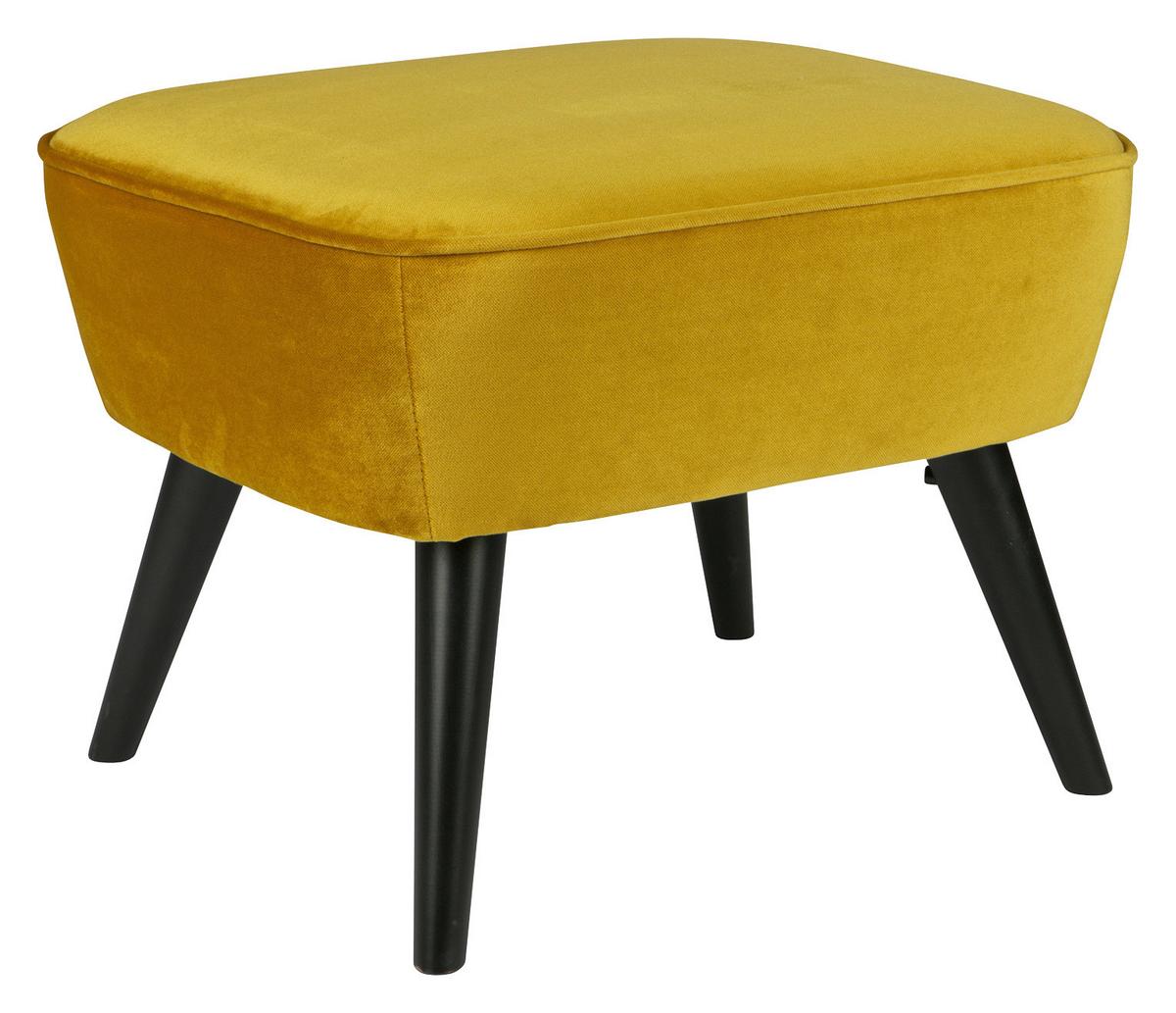 Hocker Sara Gelb B: 56cm - Gelb/Schwarz, Design, Textil (56/41/36cm) - Livetastic