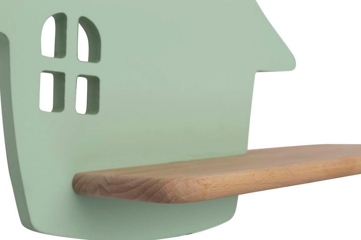 Kinderwandleuchte 21-84866 House - Mintgrün, Basics, Holz/Holzwerkstoff (35/12/26cm)